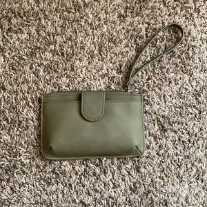 Olive green wristlet